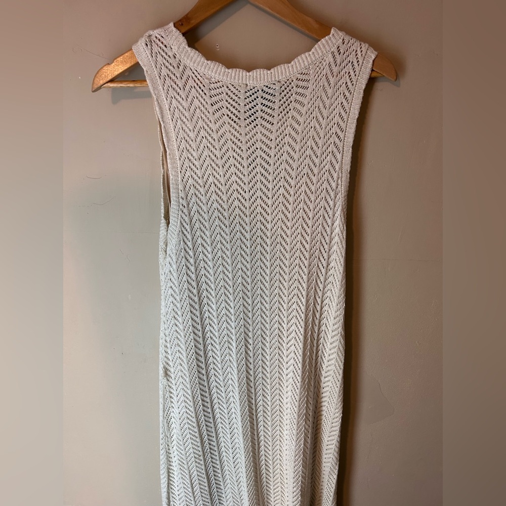 NWT DKNY Pointelle Knit Dress Size M Scallop Neckline Vacation Chic Old Money - Picture 10 of 11